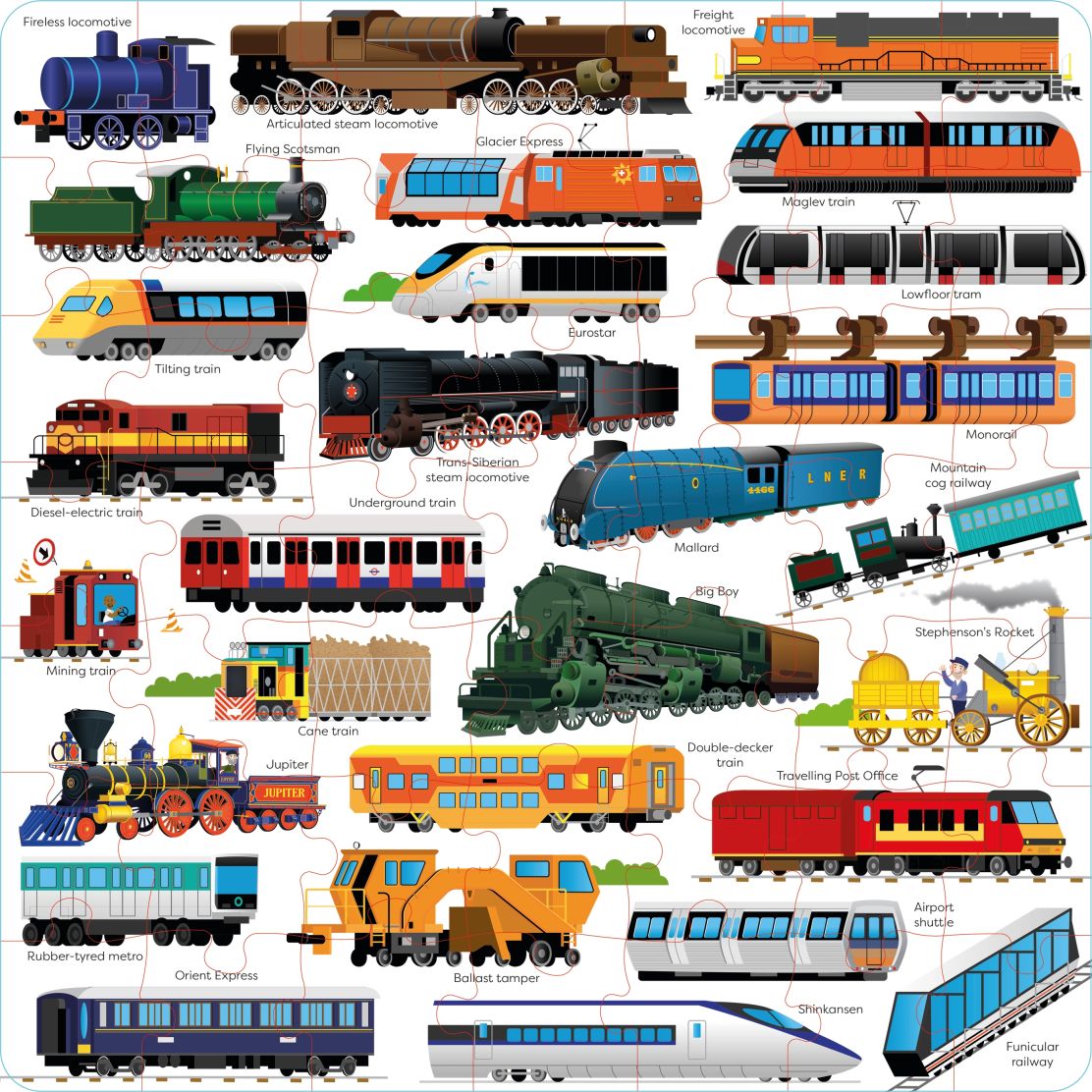 Usborne Book & Jigsaw: Trains