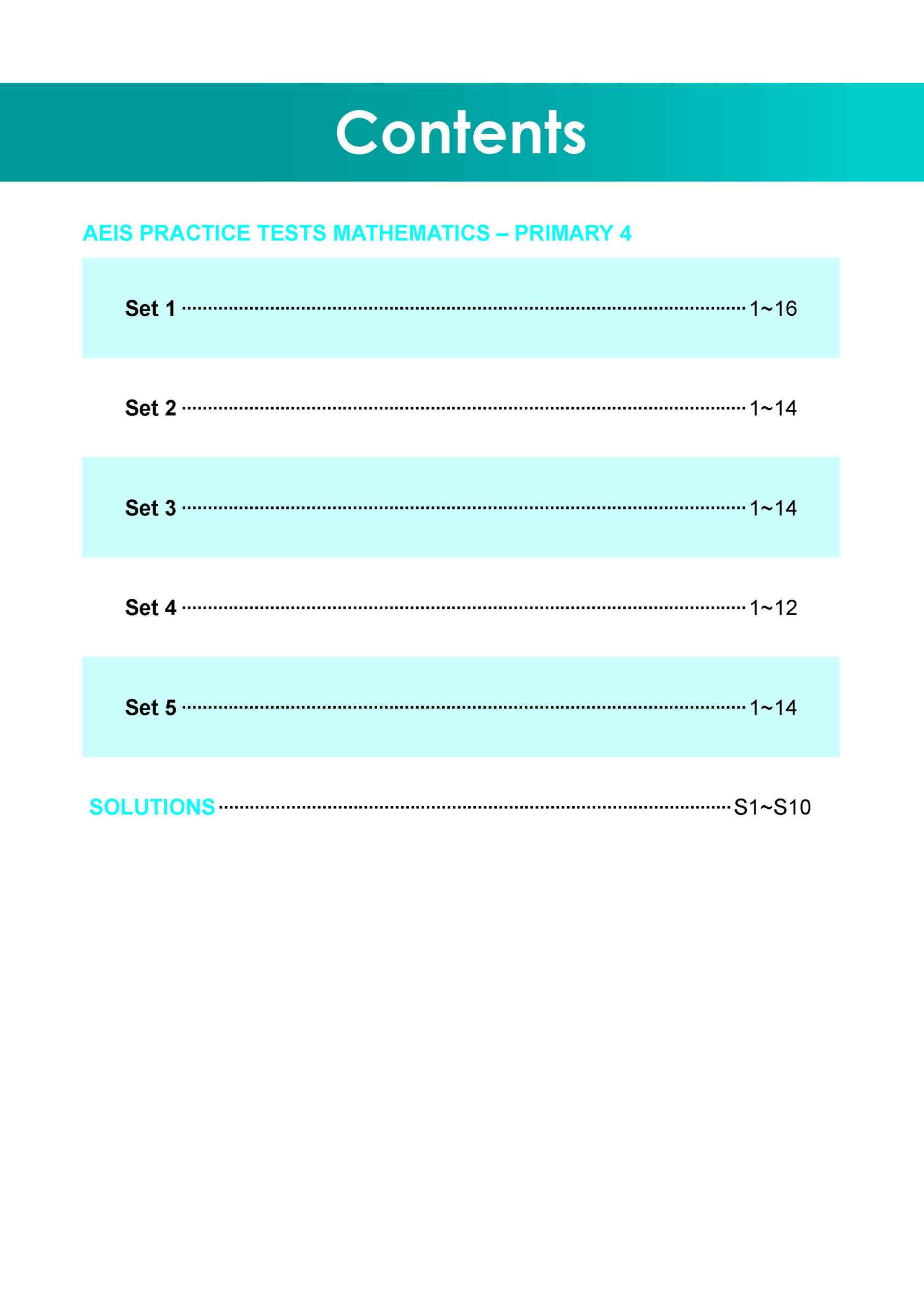 AEIS Practice Tests Mathematics – Primary 4 (9 to 9+ Years)