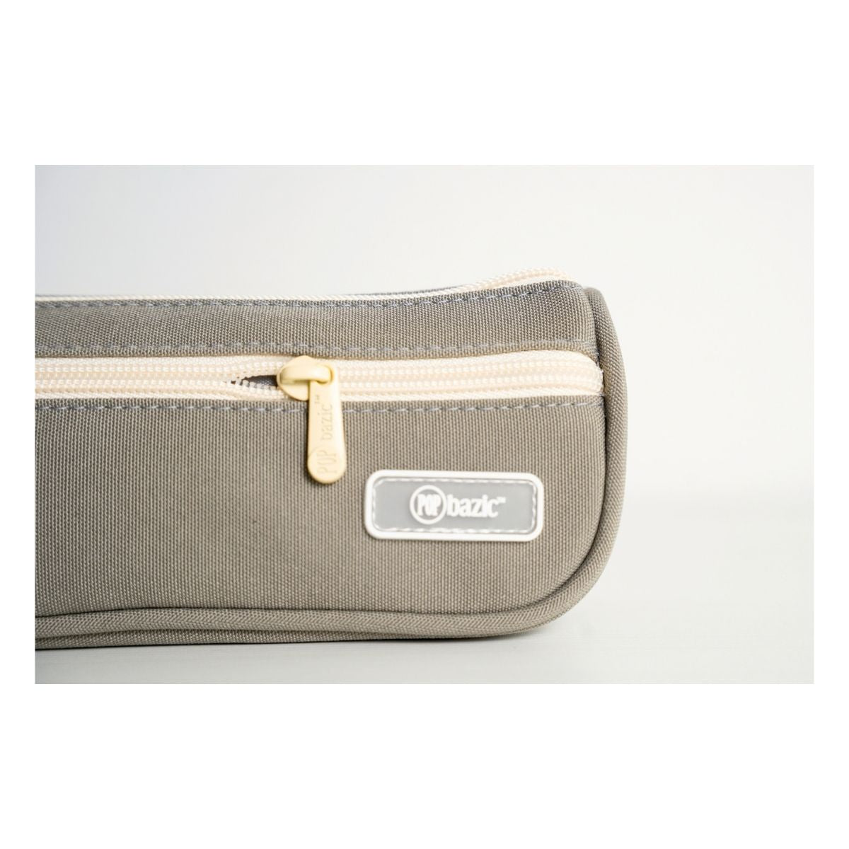 Pop Bazic Double Zip Pencil Bag (Grey) - PB-806MT- Grey