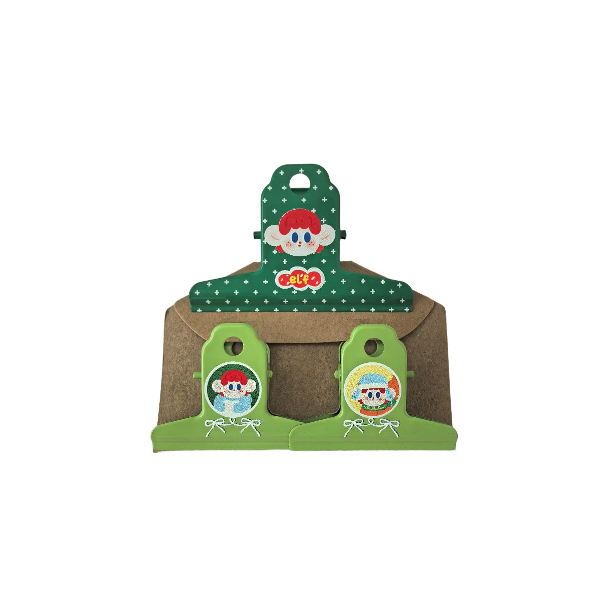 Metal Paper Clip 3'S Set - Green