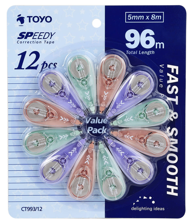 Toyo Speedy Correction Tape Set Ct993/12