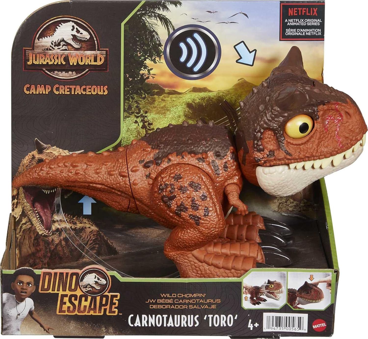 MATTEL JURASSIC WORLD WORLD WILD CHOMPIN CARNOTAURUS TORO FIGURE TOY