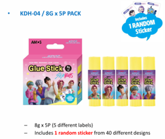 AMOS Glue Stick 8g × 5pcs – K-POP Demon Hunters KDH-04