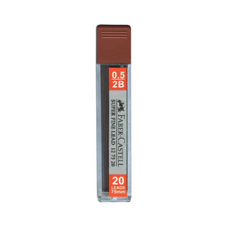 Faber-Castell Super Fine Leads 2B, 0.5mm x 60mm-126520