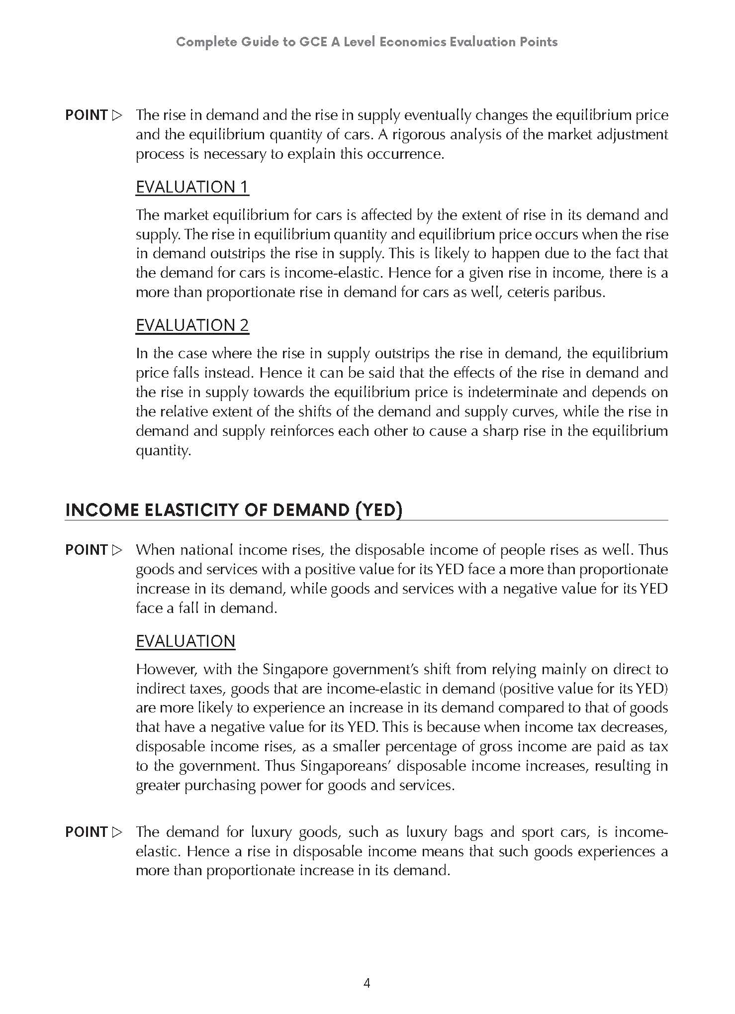 A-Level - Complete Guide to GCE A-Level Economics Evaluation Points