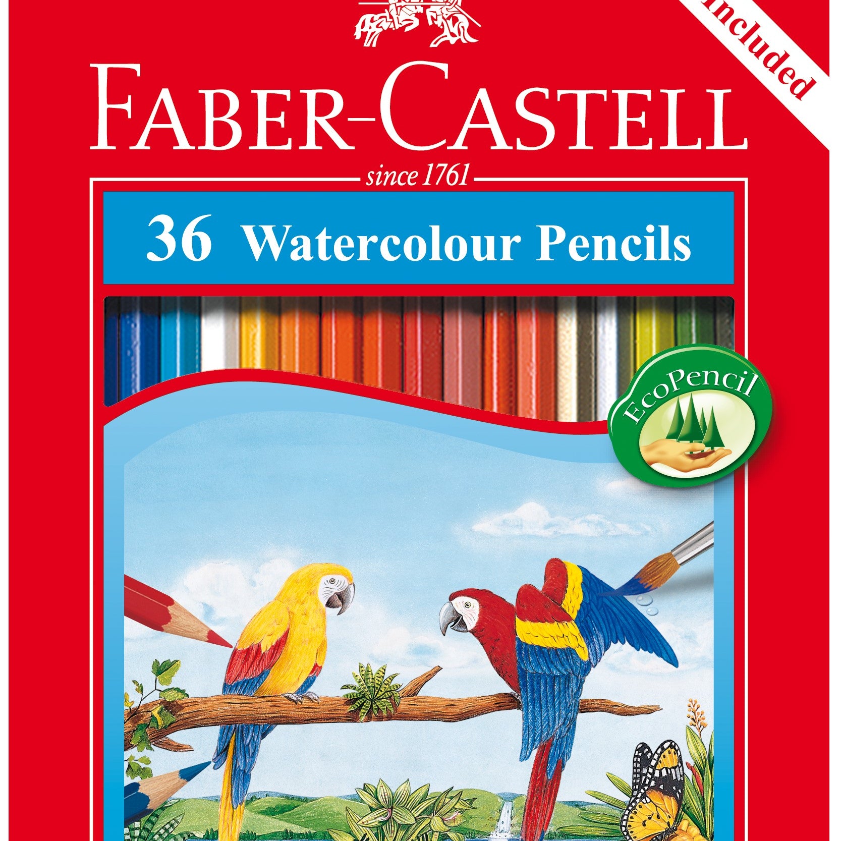 Faber-Castell Watercolour Pencils Parrot, 36 Colours Long-114466