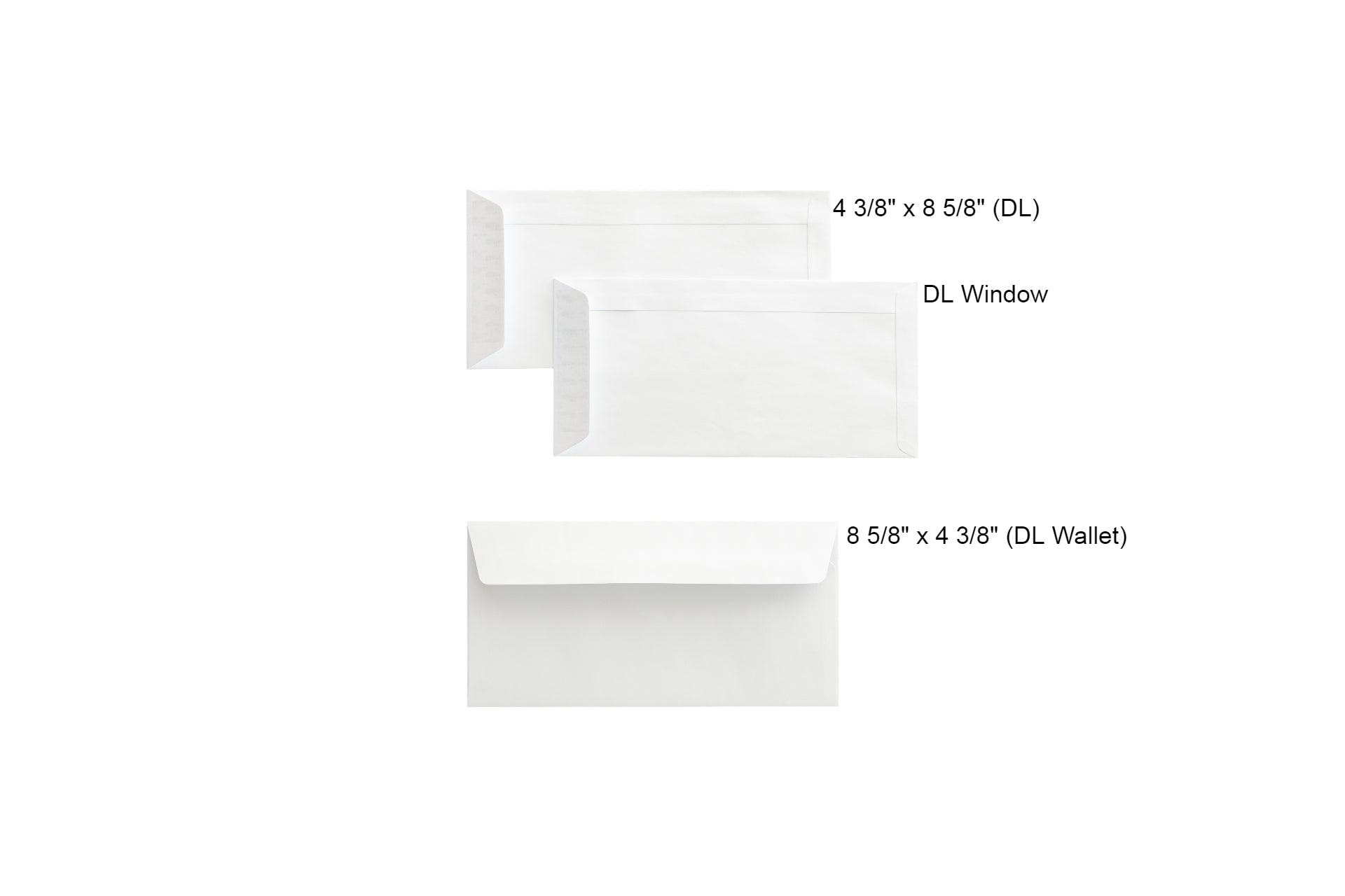 Waysin White Envelope Peel & Seal (DL Size) 110mm X 220mm - 50pcs
