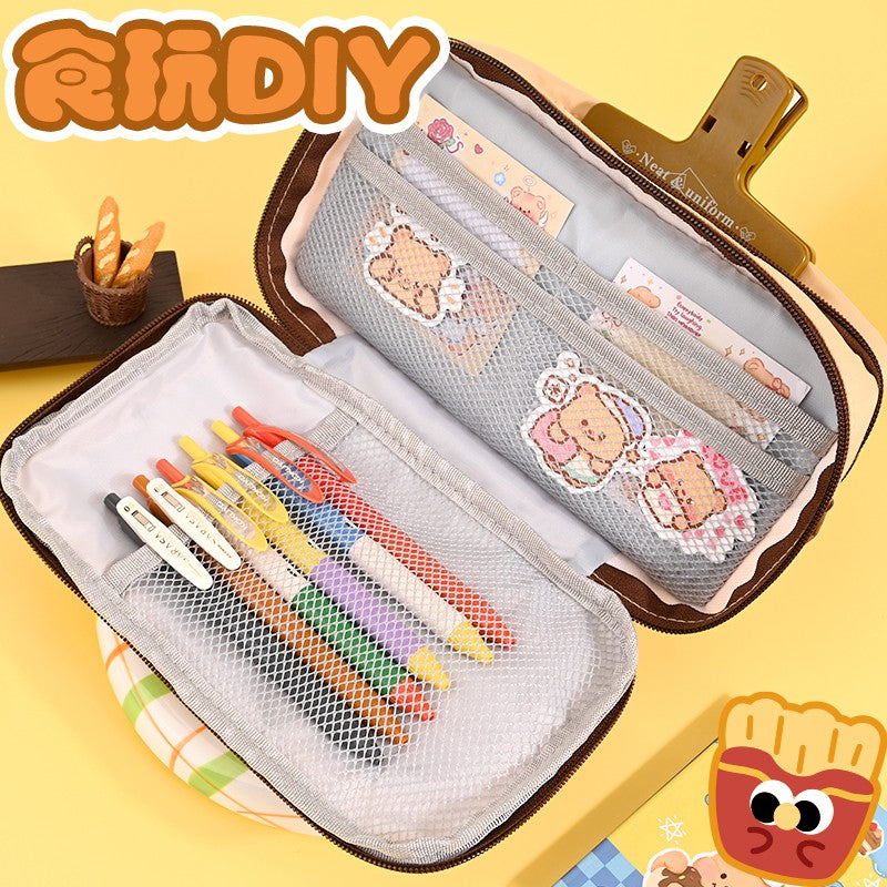 Canvas Pencil Case With 3 Patchs 2503