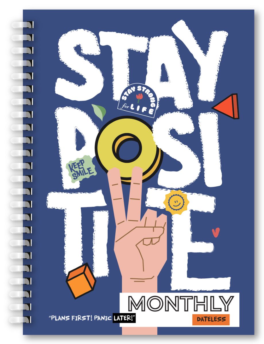 Undated Planner Notebook'26  A5 - Stay Positive 