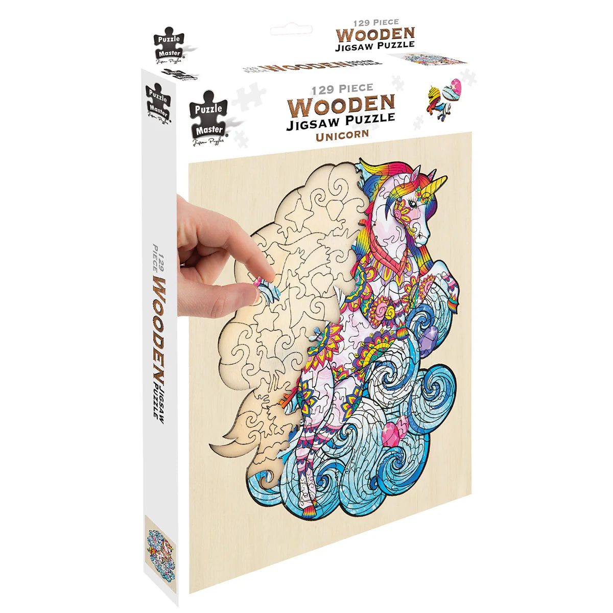 PUZZLE MASTER 129 PIECE WOODEN JIGSAW PUZZLE UNICORN