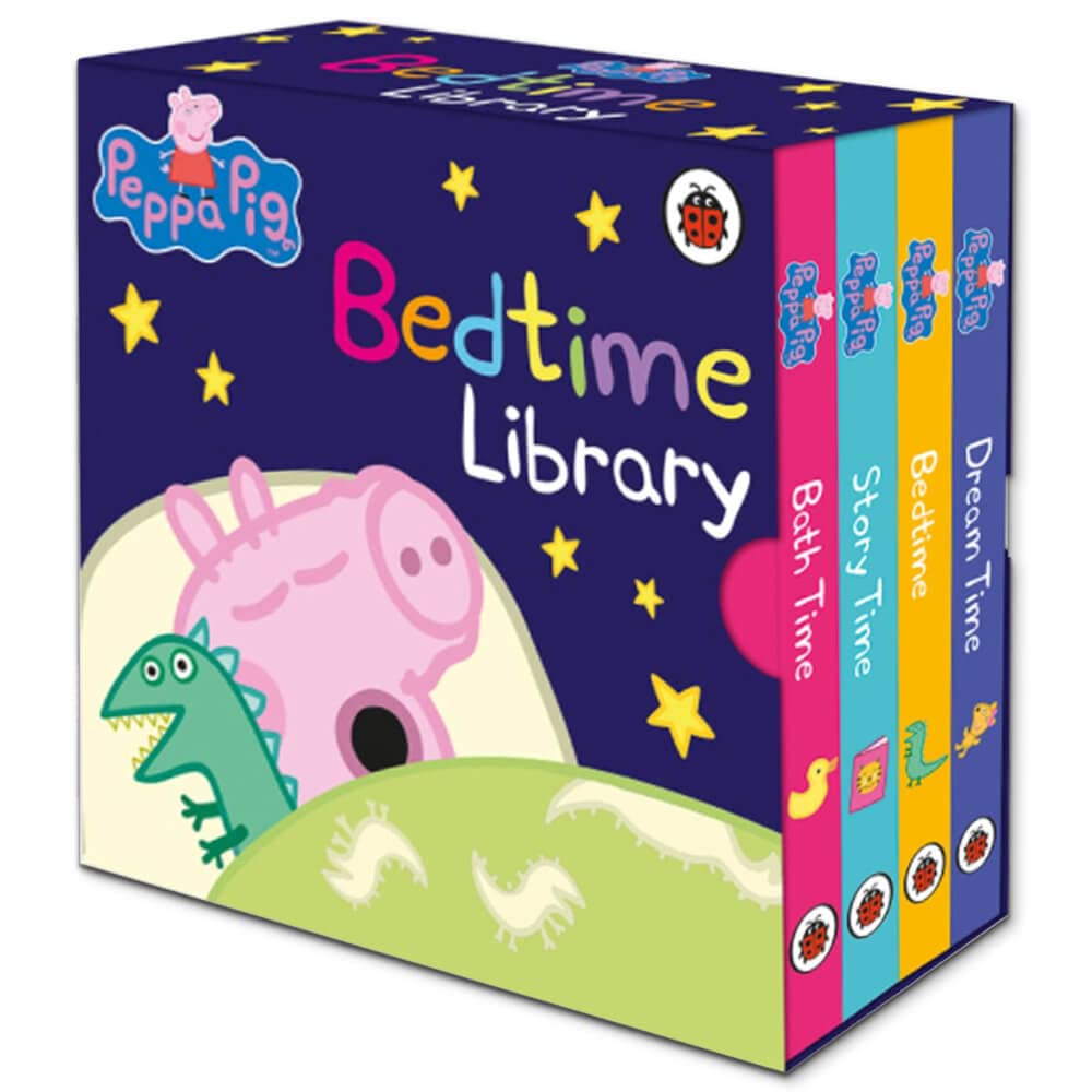 Peppa Pig 4 Board Books Set Bedtime Library Collection (Board Book)
