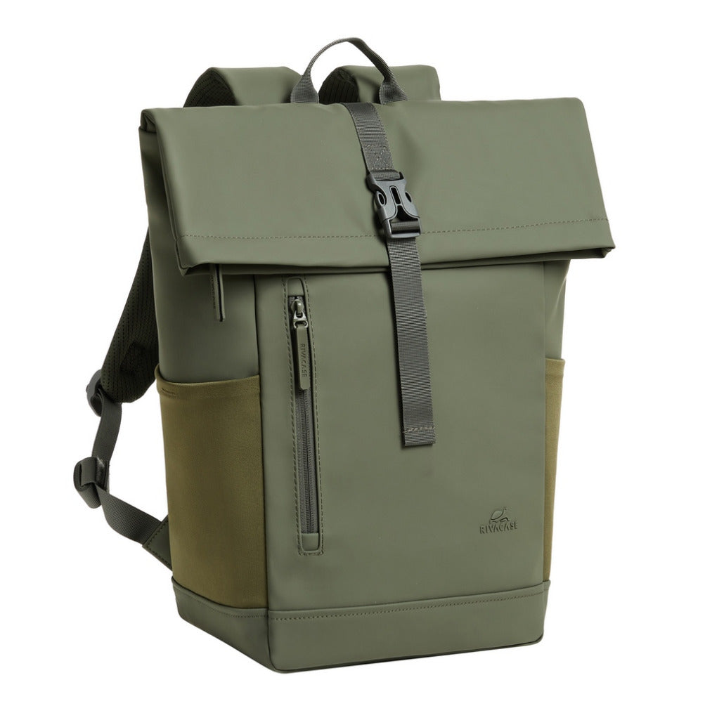Rivacase 7826 Eden-ECO 17L Roll Top Backpack - Olive Green