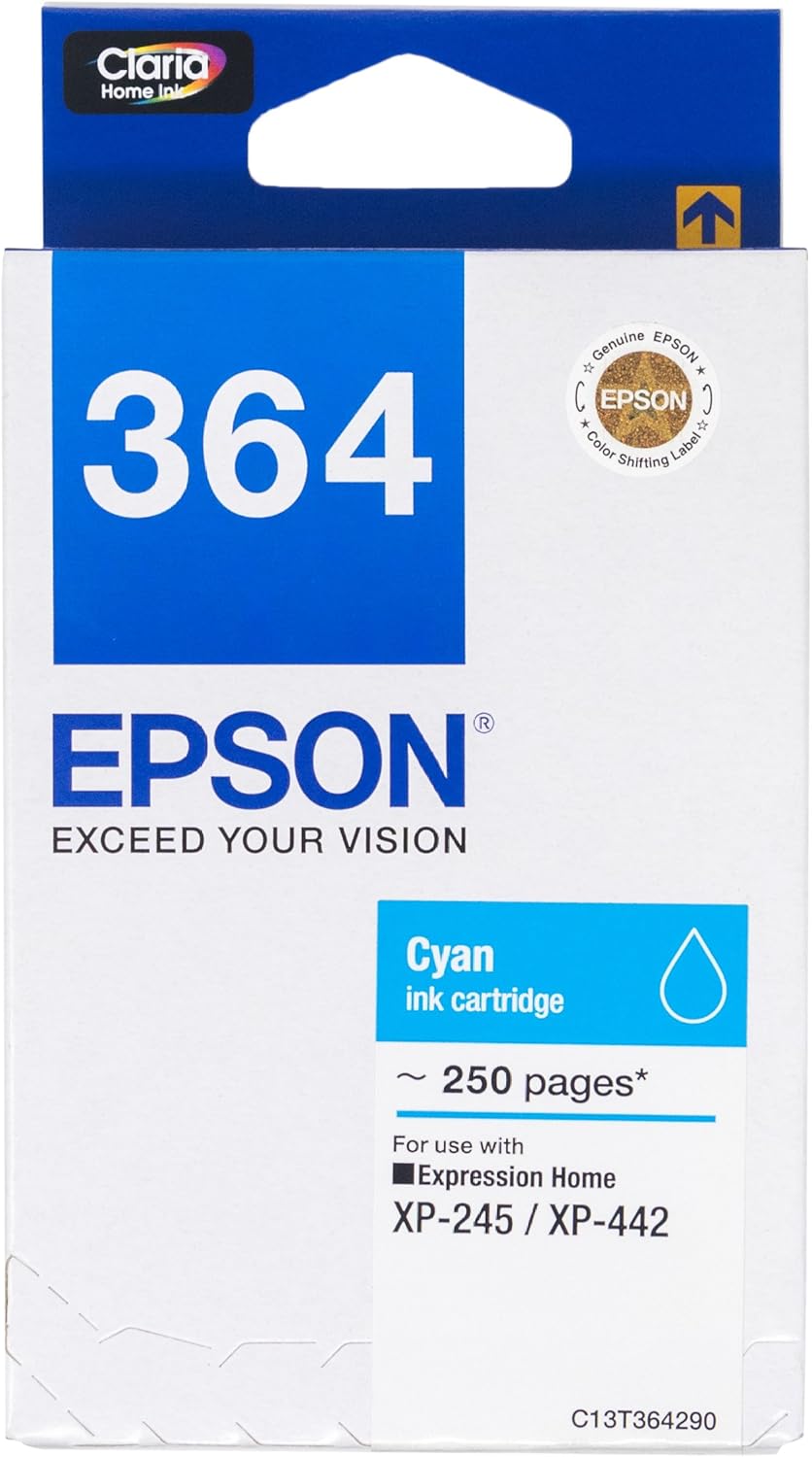 Epson T364 DuraBrite Ultra Ink, Cyan
