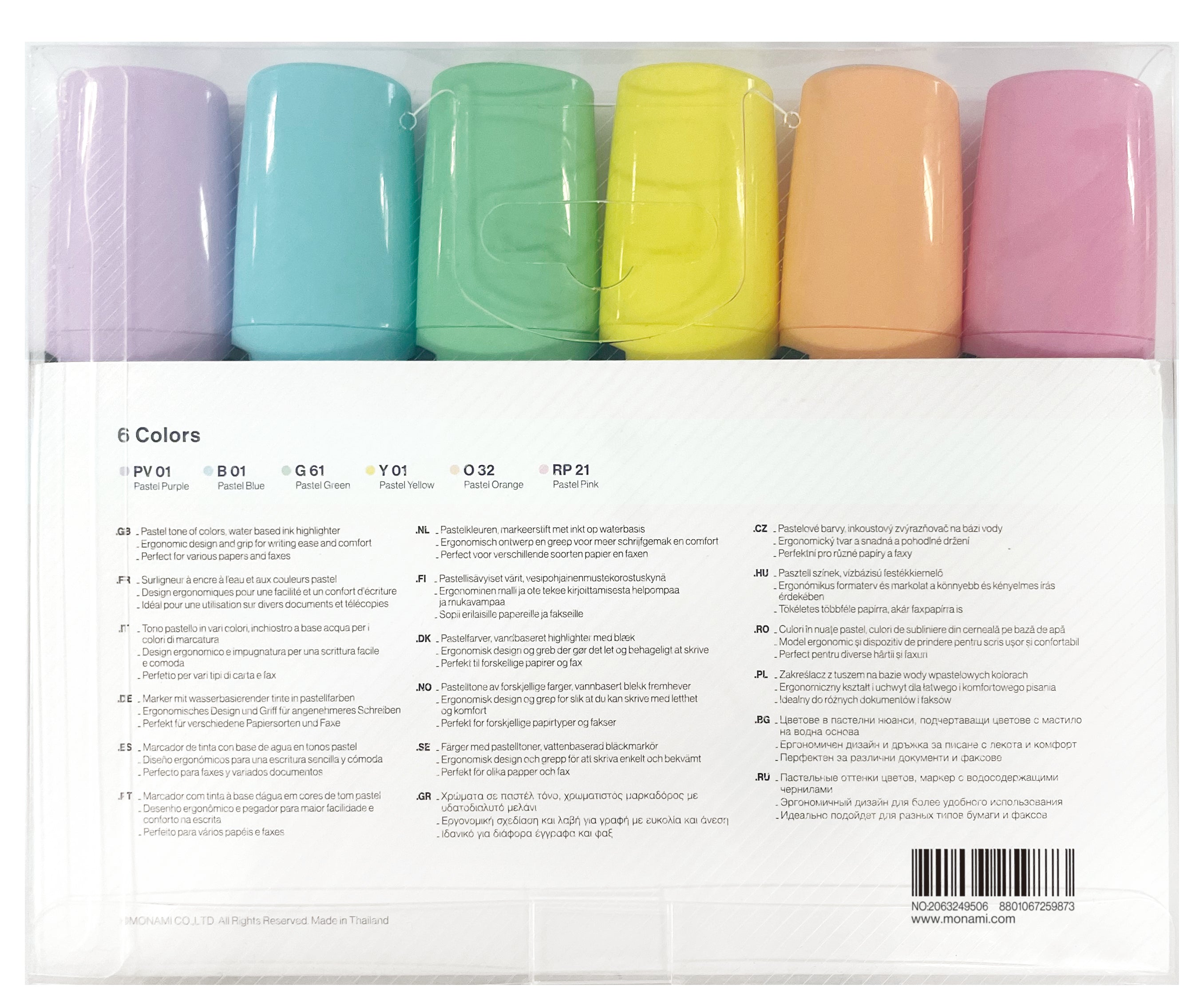 MONAMI HI-LIGHTER 604 PASTEL 6COL