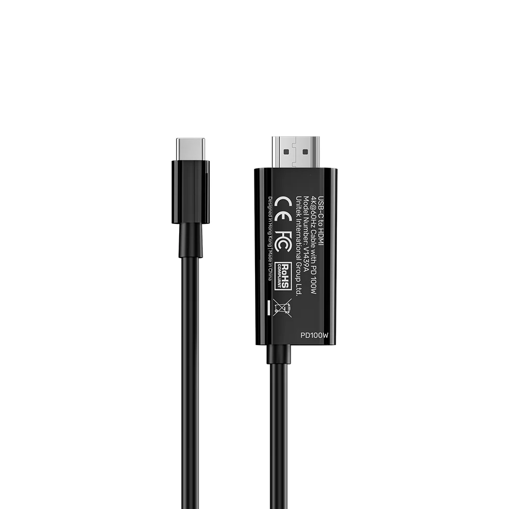Unitek V1439ABK01 USB-C to HDMI 4K@60Hz Cable with PD 100W