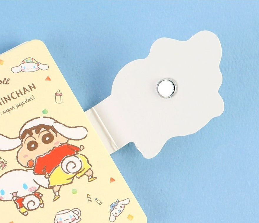 CINNAMOROLL X CRAYON SHIN-CHAN MAGNECTIC FLAP A7 NOTEBOOK - LET'S PLAY TOGETHER