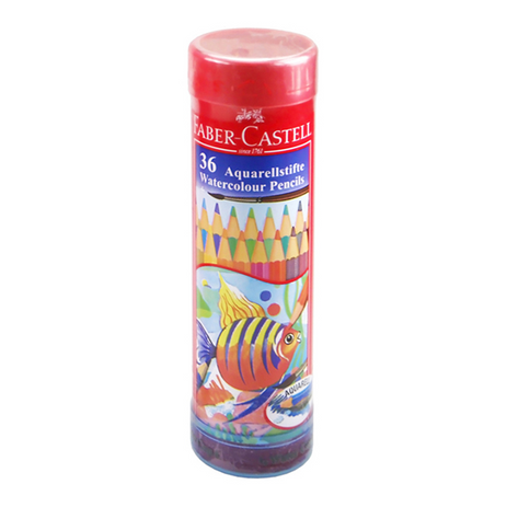 Faber-Castell Watercolour Pencils in Round Tin Fish, 36 Colours-115936