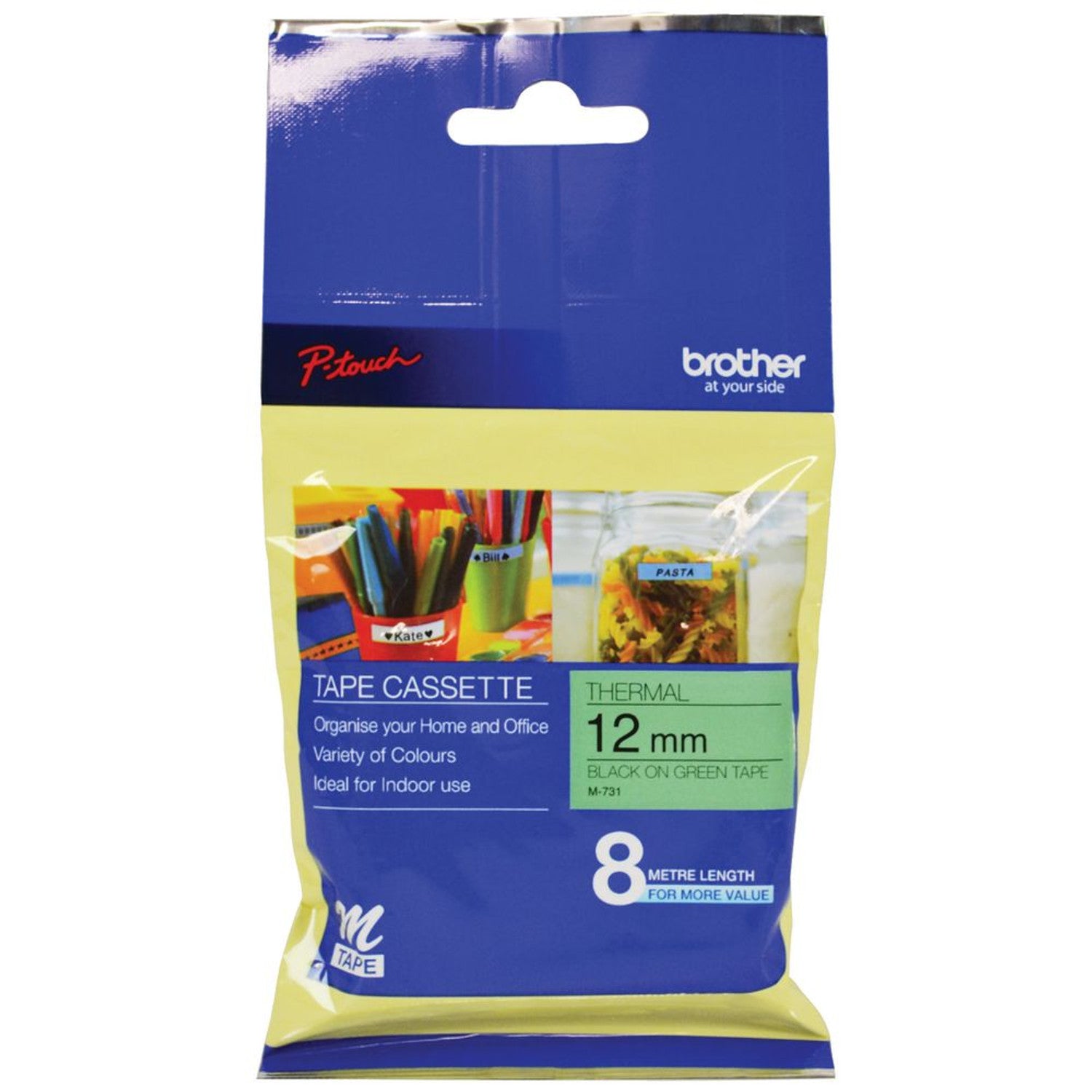 Brother Tape M-731blk/grn Nlam-metal 12mm