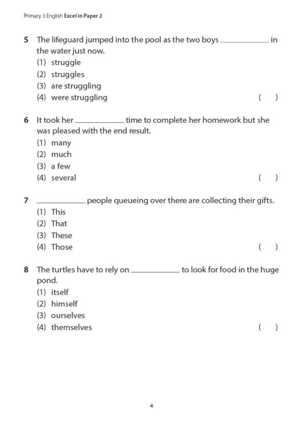 Primary 3 English Excel in Paper 2 – Language Use and Comprehension