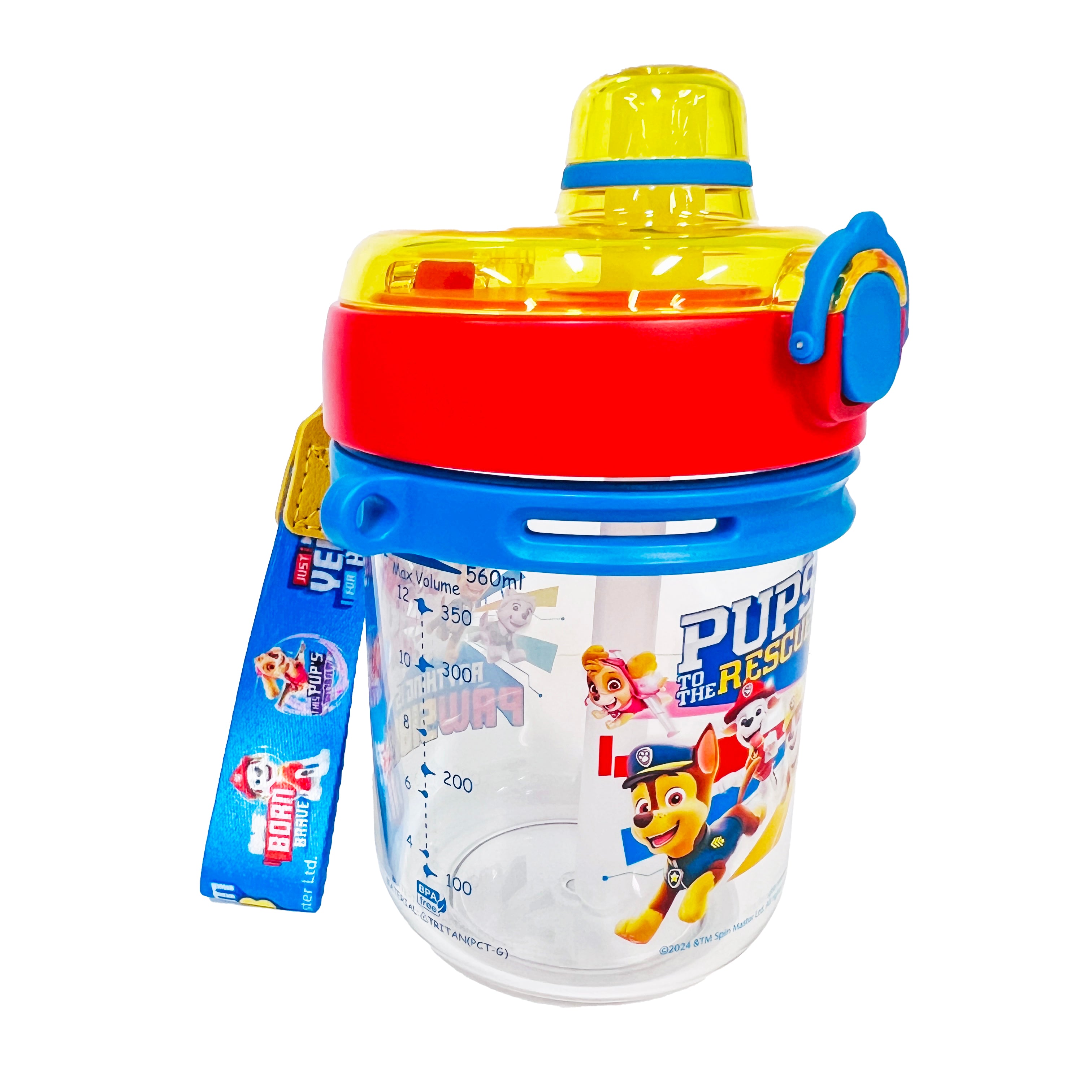 PAW PATROL WATER BOTTLE WITH STRAW 560ML PUPS TO THE RESCUE