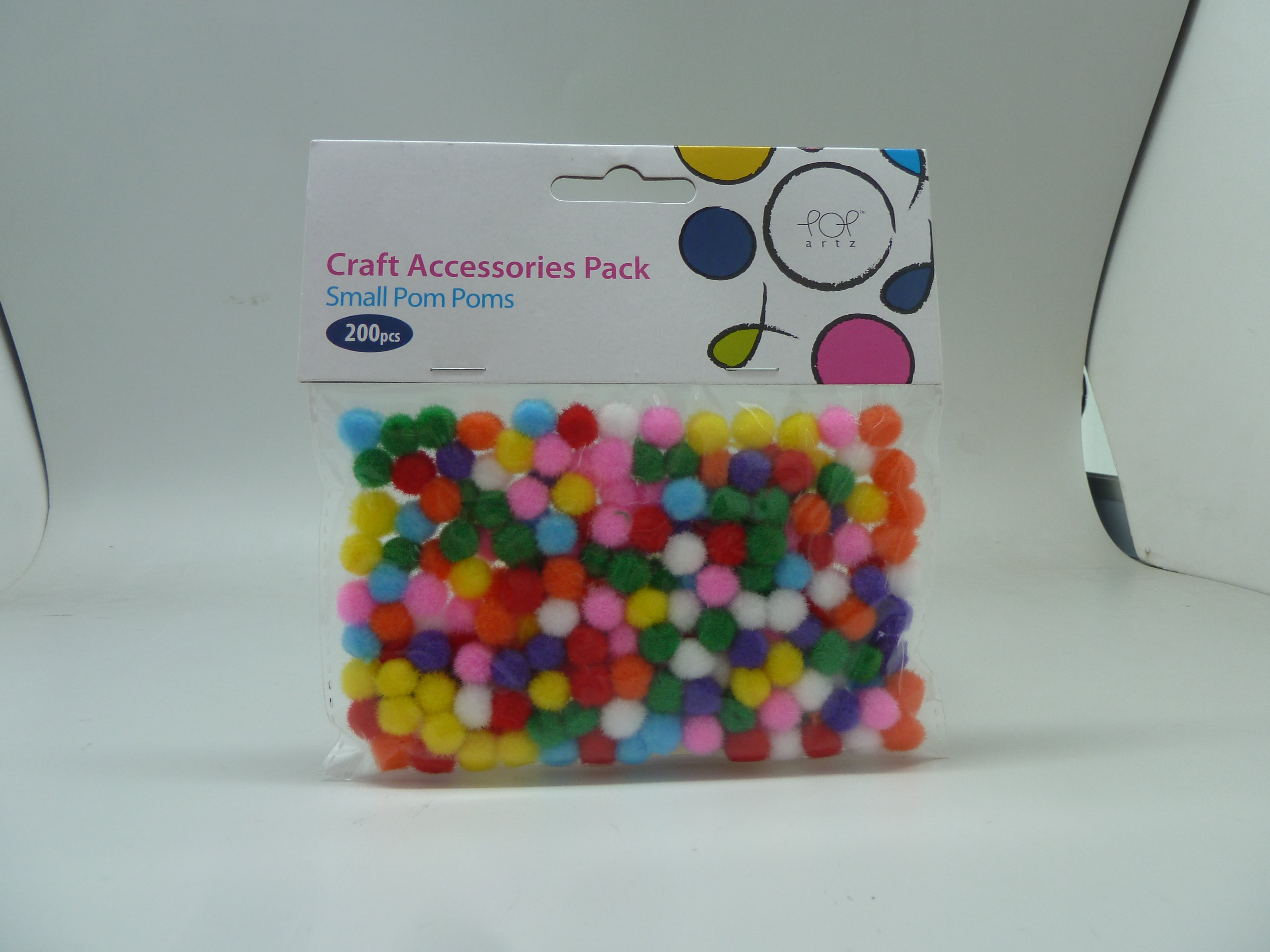 POP Artz Small Pompom 200s Assorted Colours