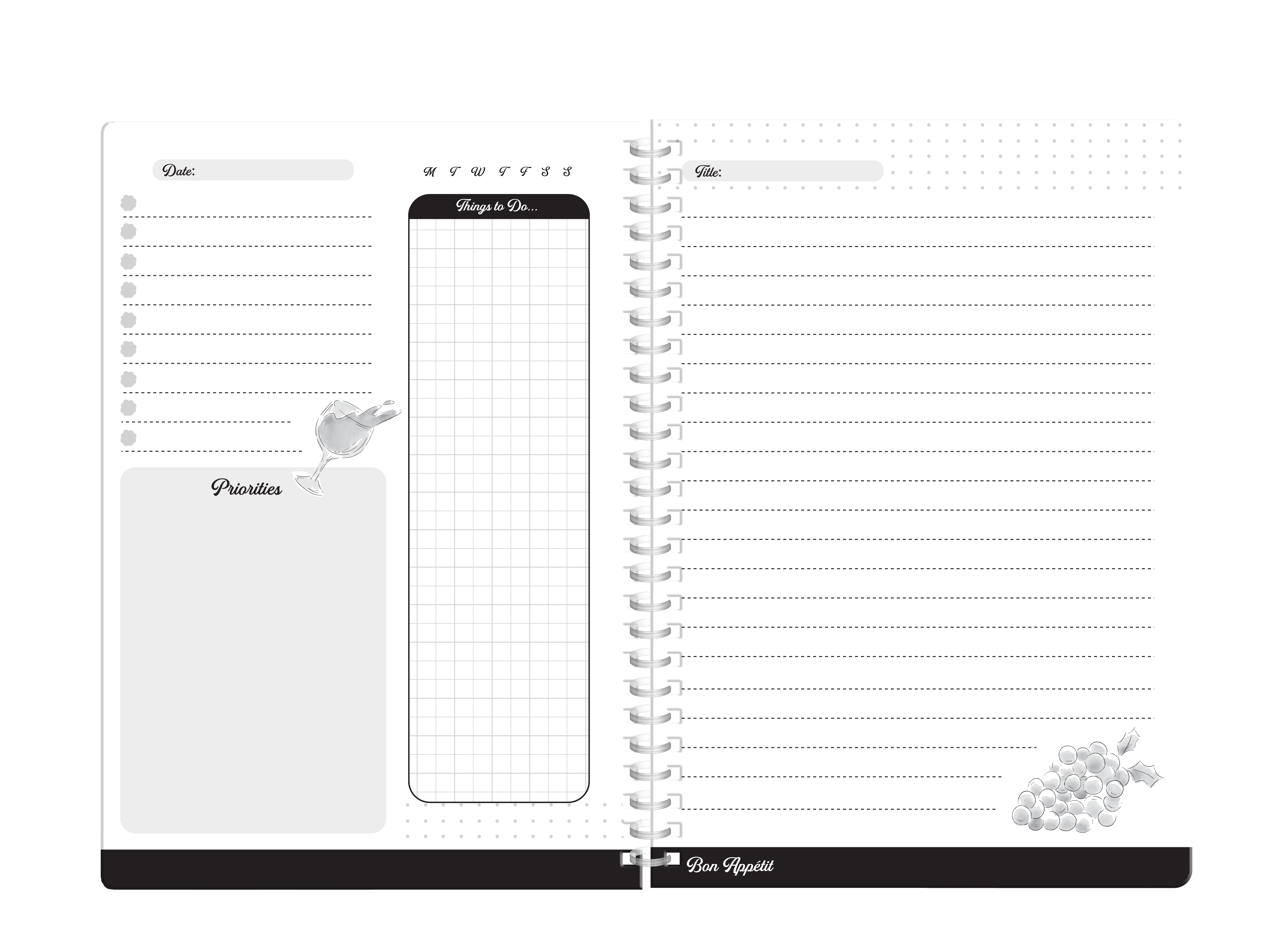 Undated Planner Notebook'25 Twilight & Wine A5