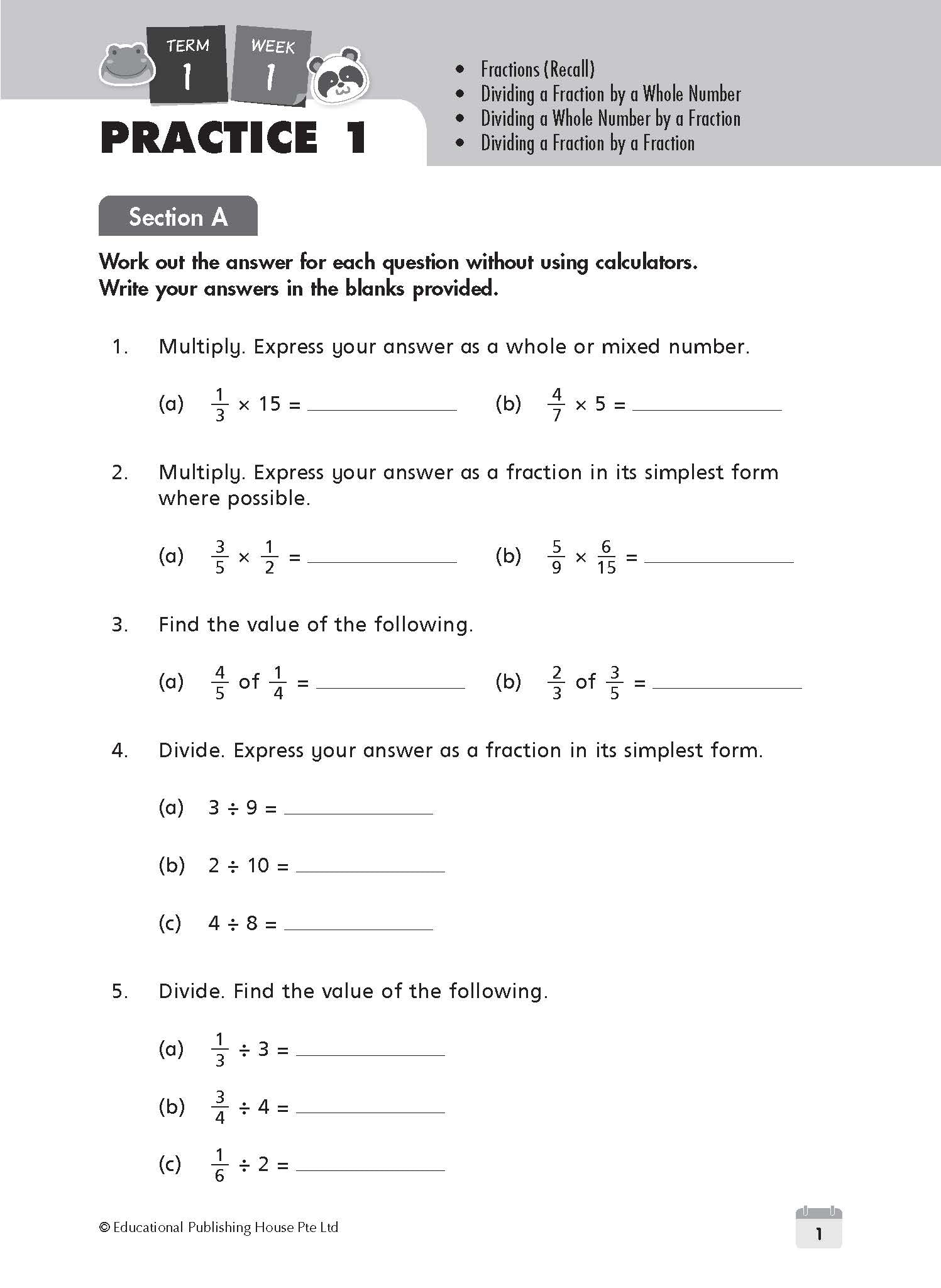Primary 6 Maths Weekly Revision
