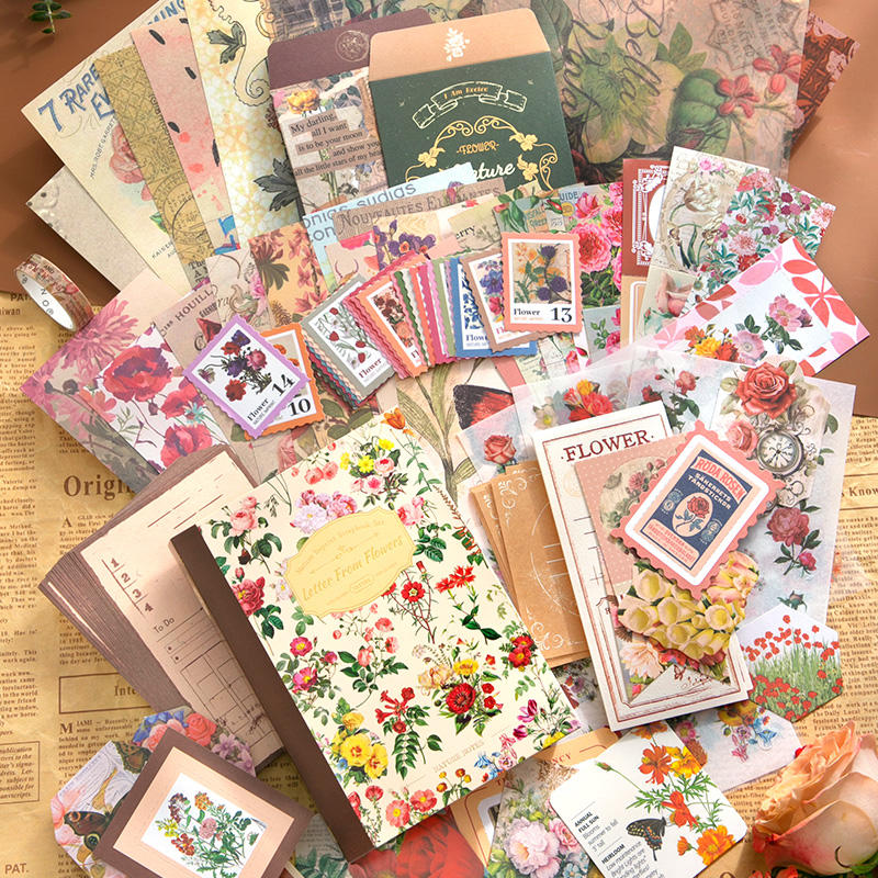 Scrapbooking Stickers and Notebook Set, Flower XM2409
