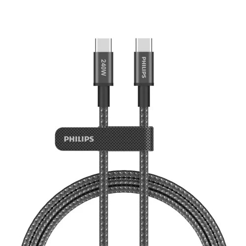 Philips DLC7060C/00 C-C Cable 2m 5A 240W Black Braided 480Mbp
