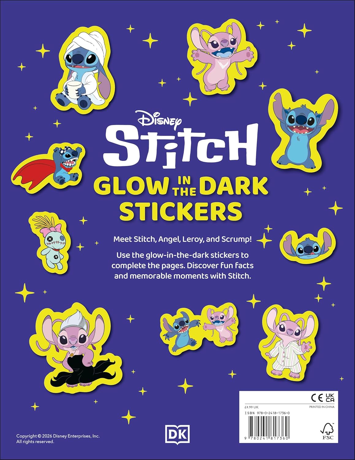 Disney Stitch Glow In The Dark Ultimate Sticker Book (Paperback)