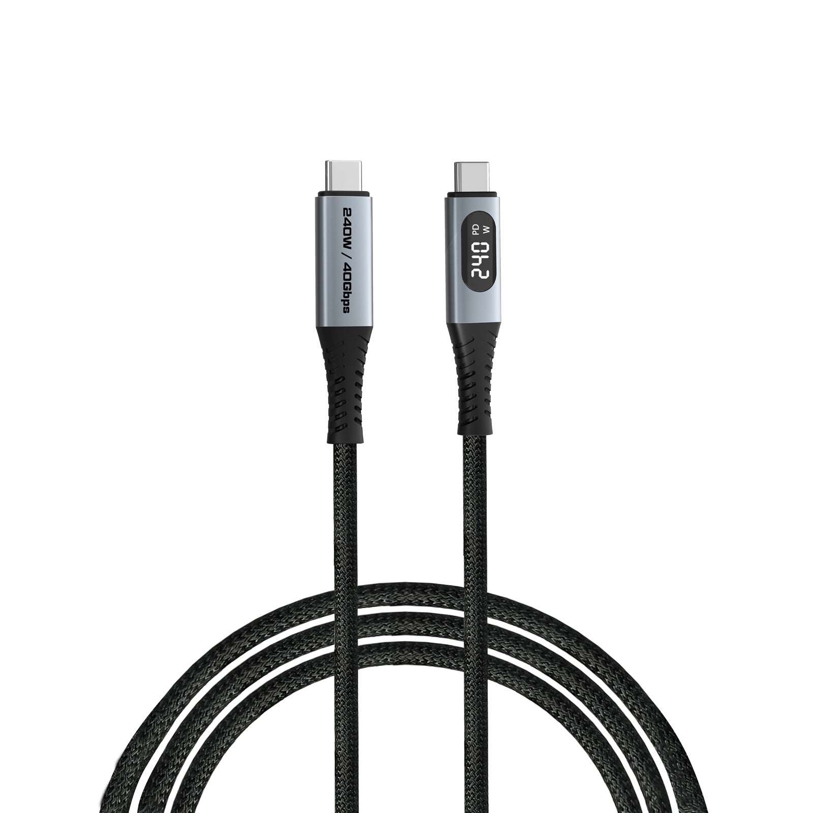 Verbatim Sync & Charge Cable 240W USB-C to USB-C with LED Display (SCC4-CCD240) Black