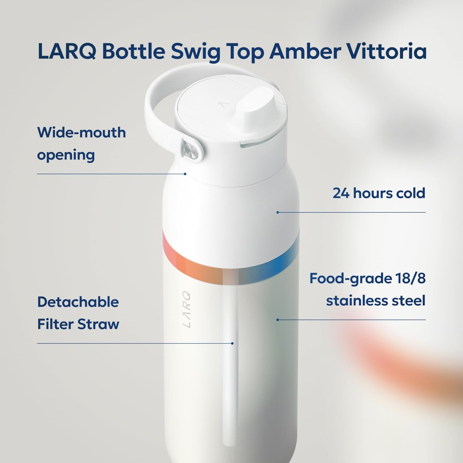 Bottle Larq Swig Top 680ml / 23oz - Granite White