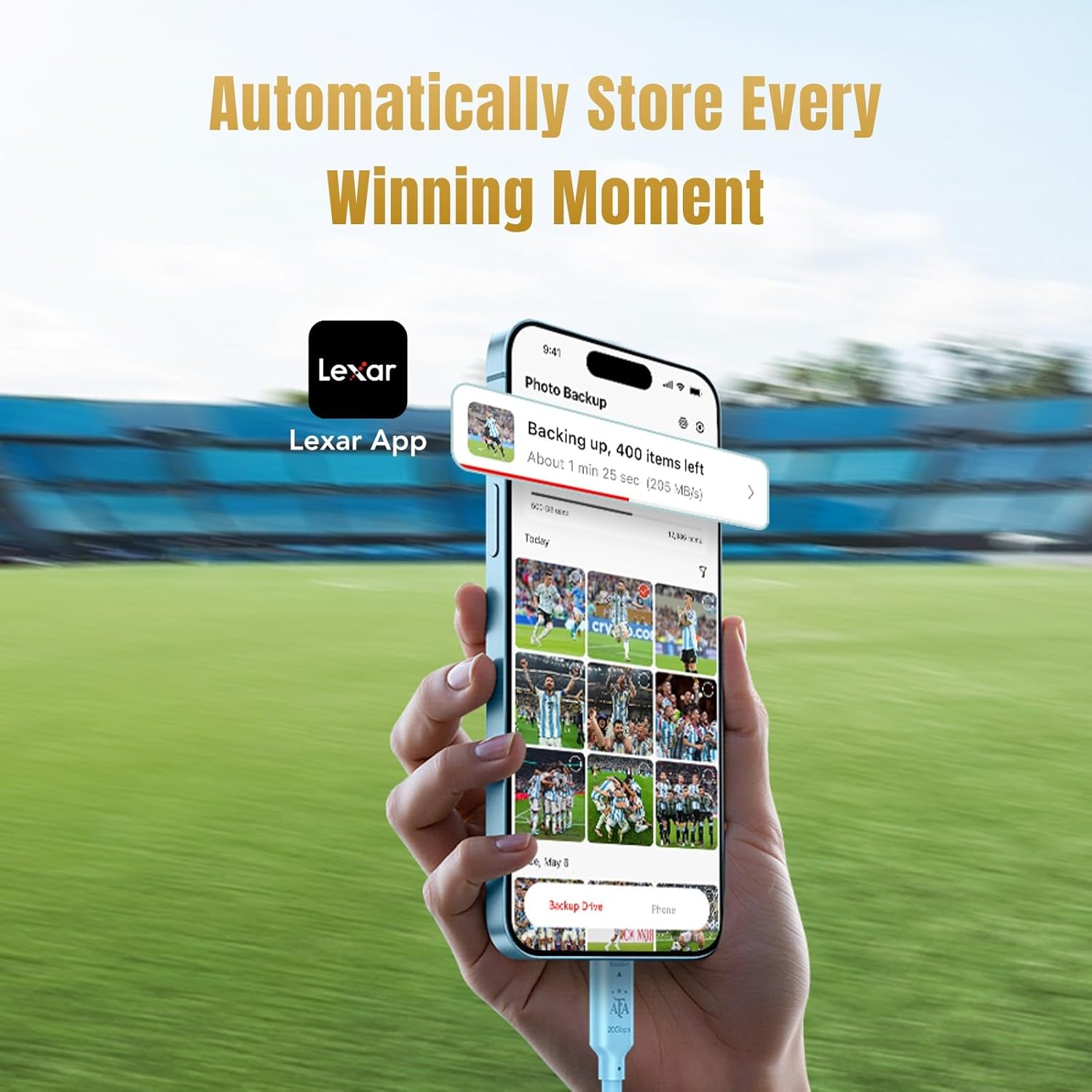Lexar SL260 Air Portable SSD 512GB, AFA Edition, Argentina World Championship Co-Branding