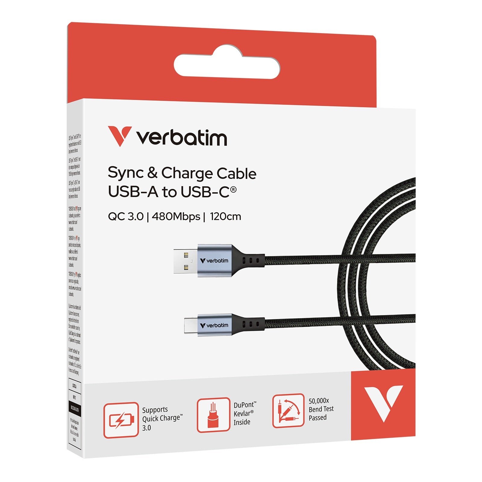 Verbatim Sync & Charge Cable 18W USB-A to USB-C (SCC2-AC) Black