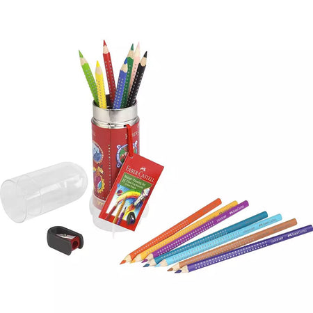 FABER-CASTELL 20 Pieces Grip Colour Pencil in Rocket Round Tin