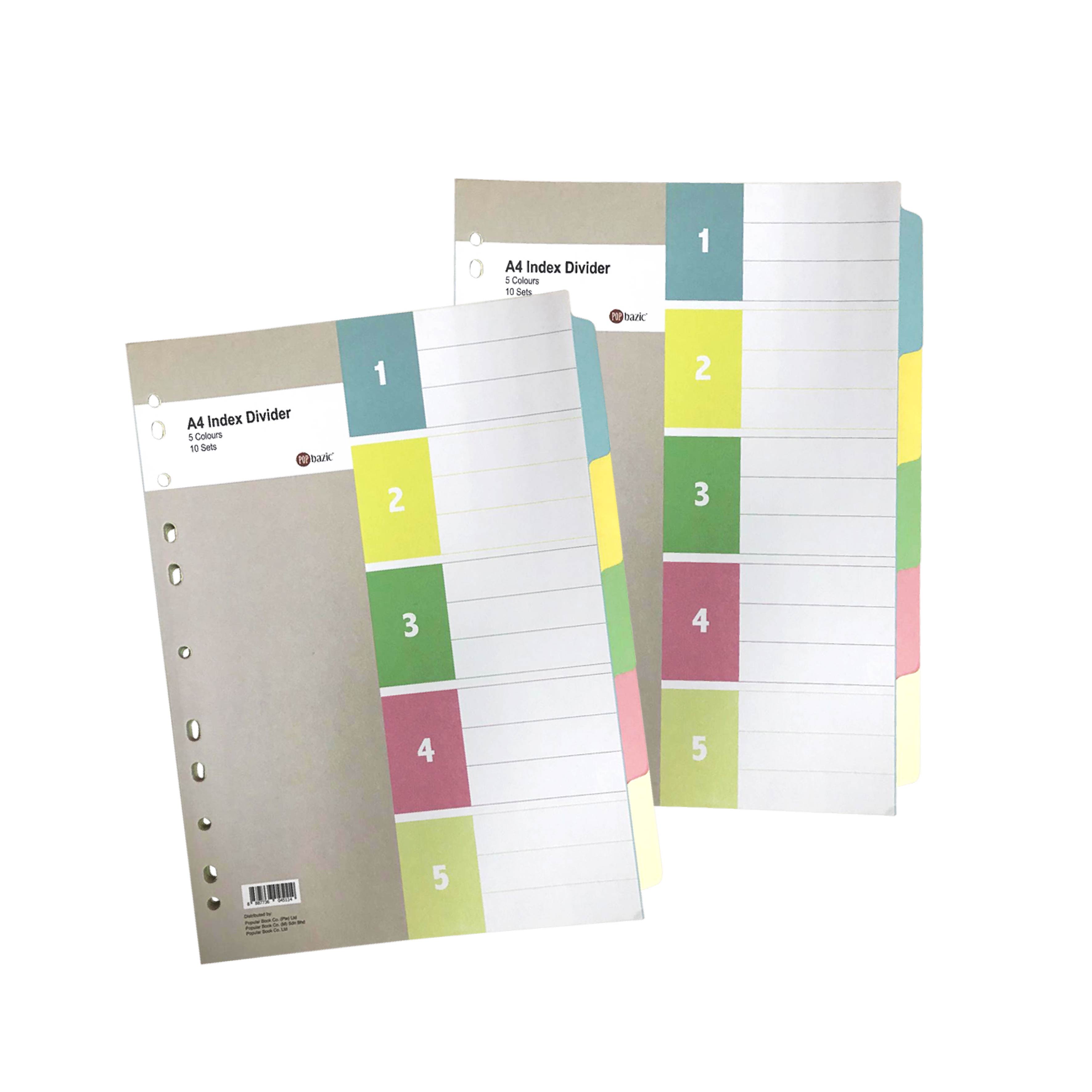 POP BAZIC Paper Index Divider A4 – Popular Book Company Pte Ltd