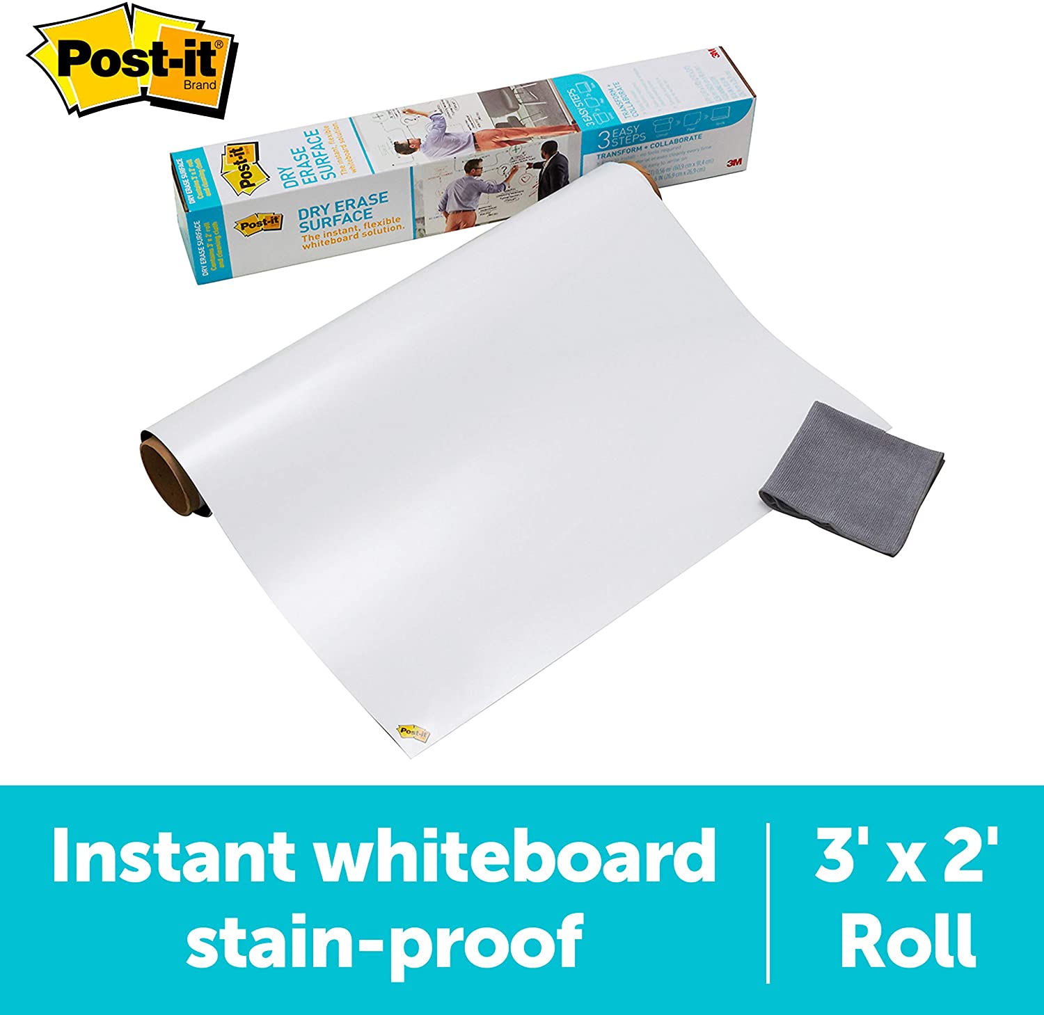 3M Post-it Dry Erase Surface, 3X2ft - 3M, CLEANDESK, DONE, PRESENTATION, SALE