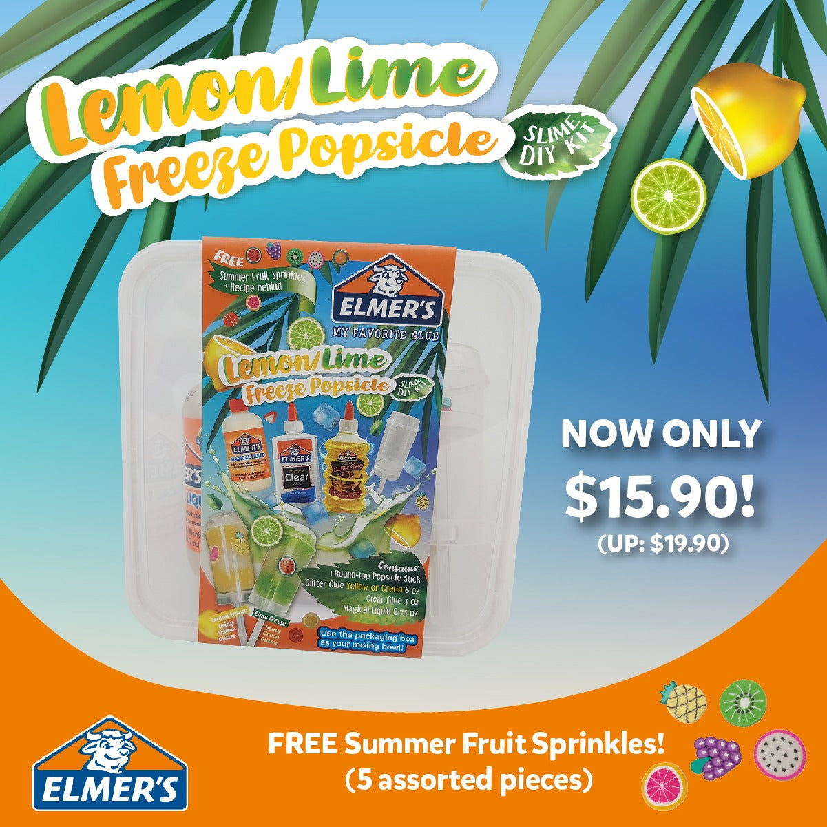 ELMERS Lemon Lime Slime DIY Kit - ART & CRAFT, Art Needs, ELMERS, Plasticine, SALE