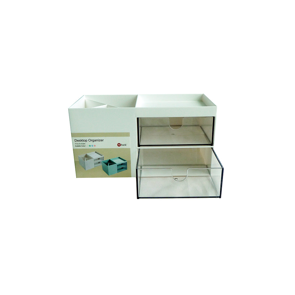 POP BAZIC Desktop Organizer White - _MS, CLEANDESK, ECTL-AUG23, ECTL-MNM3FOR99, ORGANIZER, POP BAZIC