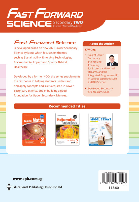 Secondary 2B Science Fast Forward (QR) - _MS, CHALLENGING, EDUCATIONAL PUBLISHING HOUSE, Ong Kian Wan Terence, SCIENCE, SECONDARY 2